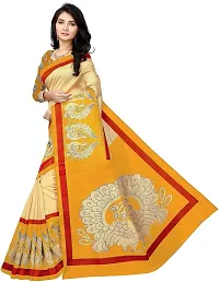 Elegant Cotton Silk Printed Saree with Blouse piece For Women-thumb3