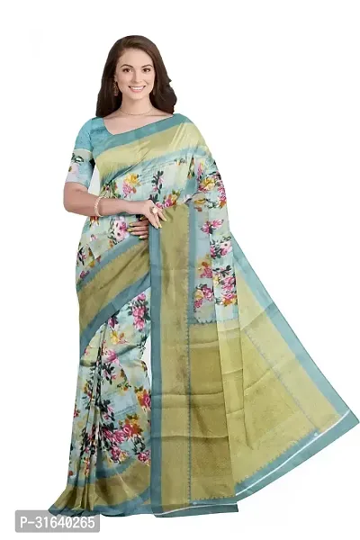 Elegant Grey Art Silk Saree without Blouse piece For Women