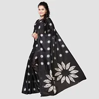 Beautiful Black Art Silk Printed Saree With Blouse Piece For Women-thumb3