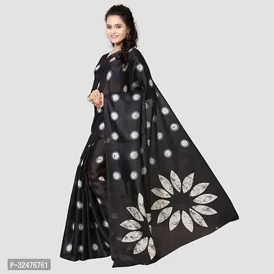 Beautiful Black Art Silk Printed Saree With Blouse Piece For Women-thumb4