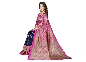 Beautiful Pink Art Silk Woven Design Saree With Blouse Piece For Women-thumb4