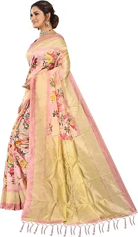 Stylish Pink Art Silk Printed Saree with Blouse piece For Women-thumb3