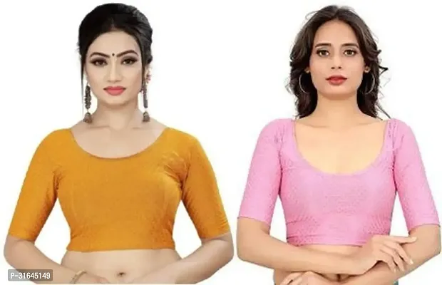 Reliable Multicoloured Lycra Blend Stitched Blouses For Women Pack Of 2-thumb0