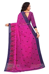 Elegant Georgette Printed Saree with Blouse piece For Women-thumb1