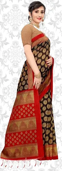 Elegant Maroon Art Silk Saree with Blouse piece For Women-thumb0