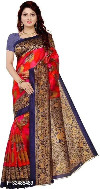 Elegant Art Silk Self Pattern Saree with Blouse piece For Women-thumb0