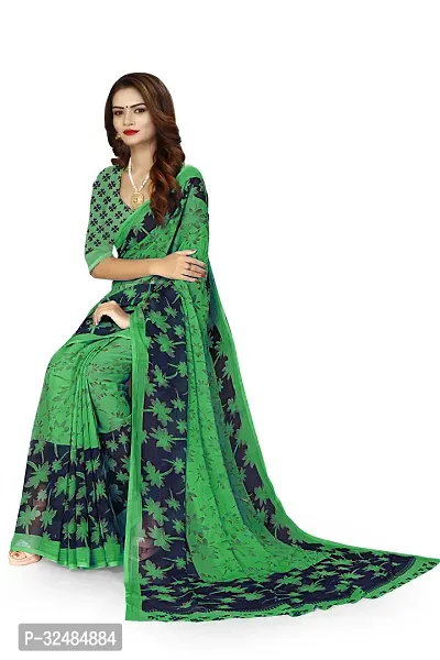 Elegant Georgette Printed Saree with Blouse piece For Women-thumb5