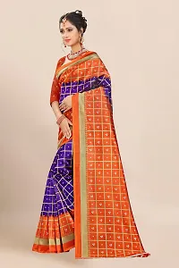 Elegant Art Silk Checked Saree with Blouse piece For Women-thumb3