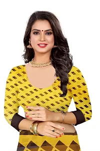 Beautiful Yellow Georgette Printed Saree With Blouse Piece For Women-thumb3