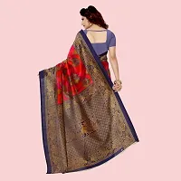 Stylish Red Art Silk Woven Design Saree with Blouse piece For Women-thumb2