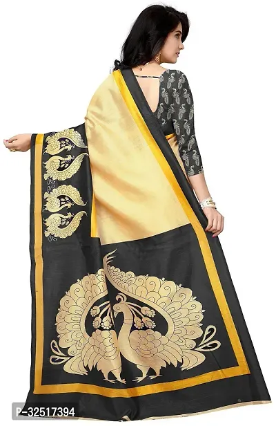 Beautiful Multicoloured Silk Blend Printed Saree With Blouse Piece For Women Pack Of 2-thumb2