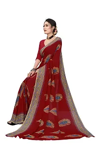 Stylish Multicoloured Georgette Printed Saree with Blouse piece For Women Pack of 2-thumb3