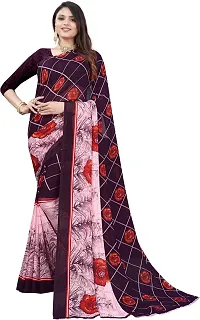 Stylish Georgette Printed Saree with Blouse piece For Women Pack Of 2-thumb1