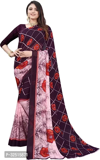 Stylish Georgette Printed Saree with Blouse piece For Women Pack Of 2-thumb2