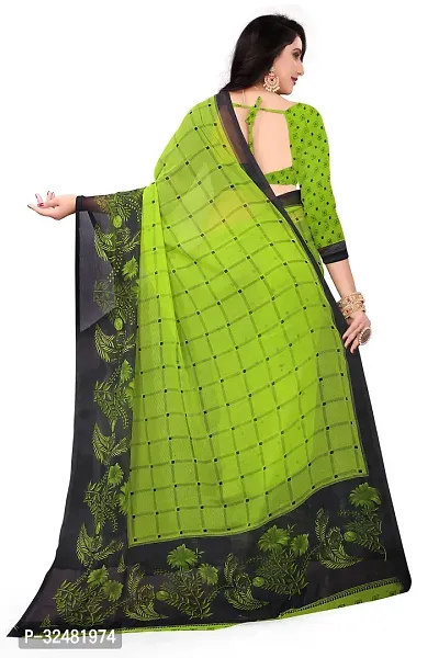 Elegant Multicoloured Georgette Saree with Blouse piece For Women-thumb2