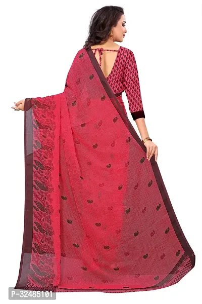 Elegant Georgette Printed Saree with Blouse piece For Women-thumb2