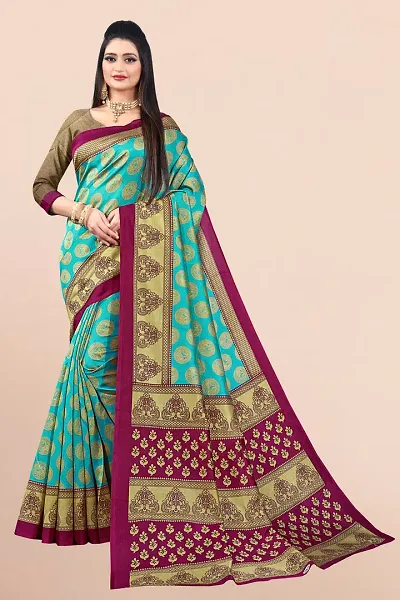 Latest Beautiful Art Silk Saree with Blouse piece