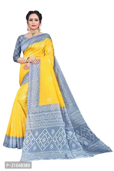 Elegant Yellow Art Silk Saree without Blouse piece For Women-thumb0