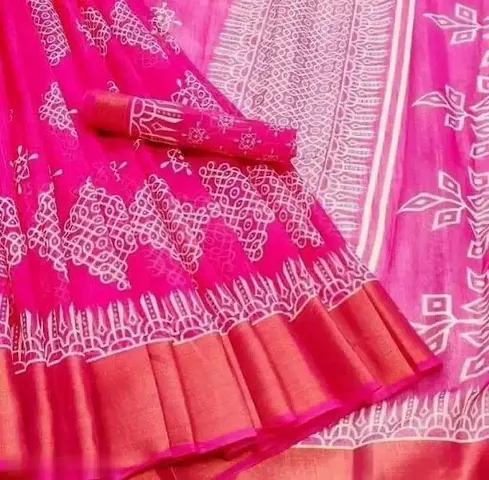 Trending Cotton Saree with Blouse piece 