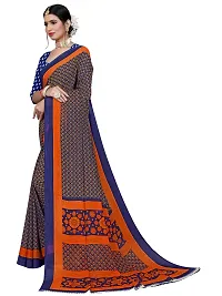 Beautiful Multicoloured Georgette Printed Saree With Blouse Piece For Women-thumb1