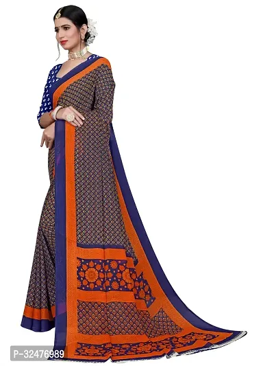 Beautiful Multicoloured Georgette Printed Saree With Blouse Piece For Women-thumb2