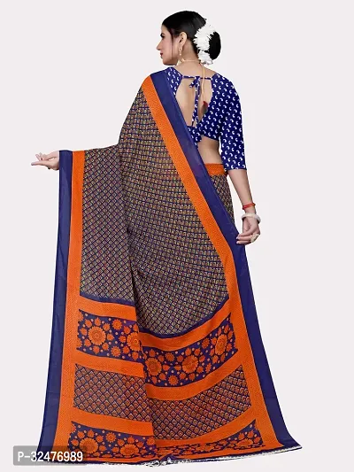 Beautiful Multicoloured Georgette Printed Saree With Blouse Piece For Women-thumb4