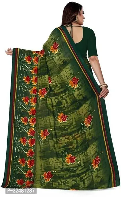 Elegant Multicoloured Georgette Saree with Blouse piece For Women-thumb4