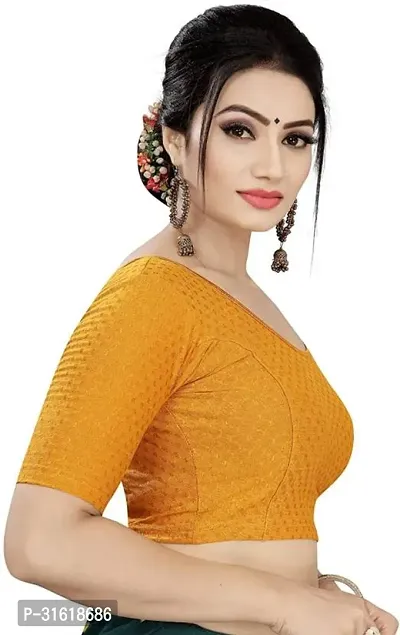 Reliable Yellow Lycra Blend Stitched Blouses For Women-thumb2