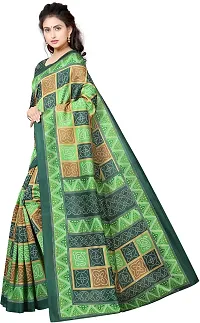 Stylish Green Art Silk Woven Design Saree with Blouse piece For Women-thumb1