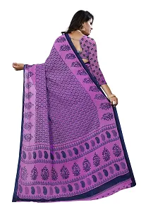 Beautiful Purple Georgette Printed Saree With Blouse Piece For Women-thumb1