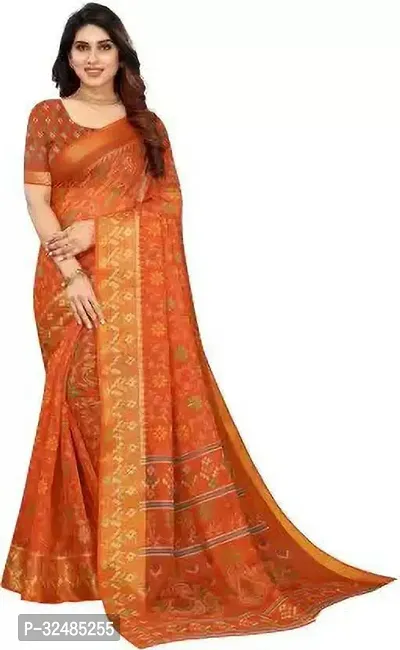 Elegant Cotton Silk Printed Saree with Blouse piece For Women