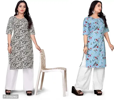 Stylish Crepe Stitched Kurta For Women Pack Of 2