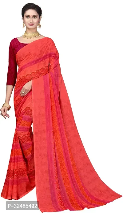 Elegant Georgette Self Pattern Saree with Blouse piece For Women