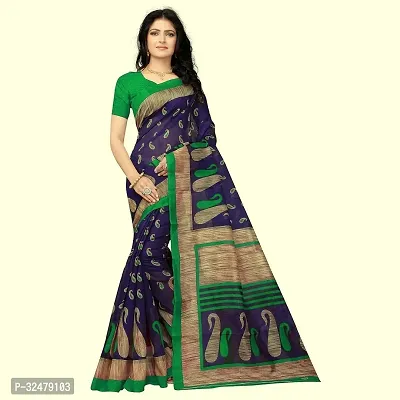 Beautiful Multicoloured Cotton Silk Printed Saree With Blouse Piece For Women