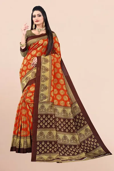 Glamorous Art Silk Saree with Blouse piece 