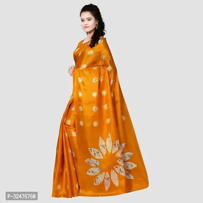 Beautiful Orange Art Silk Printed Saree With Blouse Piece For Women-thumb4