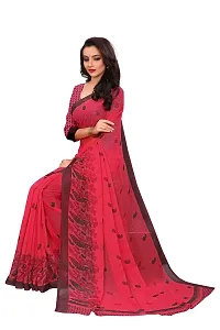 Elegant Georgette Printed Saree with Blouse piece For Women-thumb2