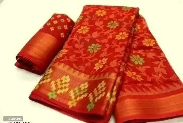 Elegant Cotton Silk Printed Saree with Blouse piece For Women