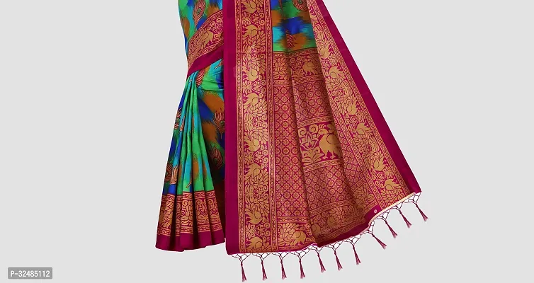 Elegant Art Silk Printed Saree with Blouse piece For Women-thumb5