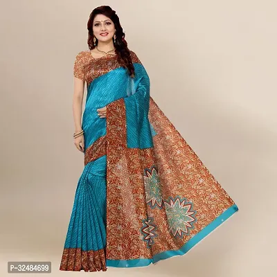 Elegant Art Silk Printed Saree with Blouse piece For Women-thumb0