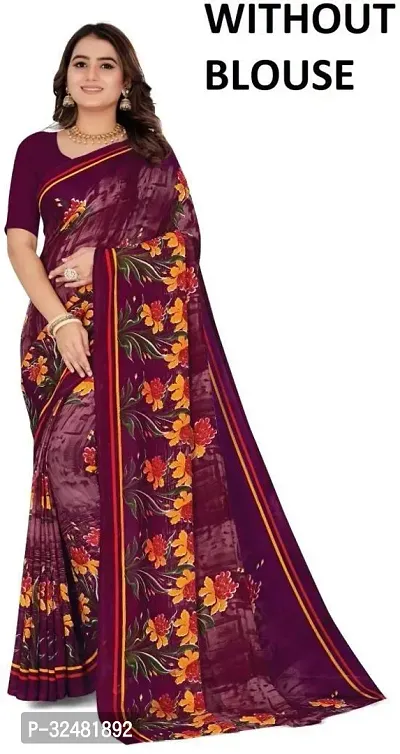 Elegant Multicoloured Georgette Saree with Blouse piece For Women