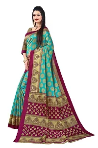 Beautiful Multicoloured Art Silk Printed Saree With Blouse Piece For Women Pack Of 2-thumb2