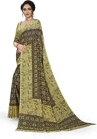 Beautiful Brown Georgette Printed Saree With Blouse Piece For Women-thumb2