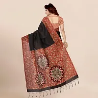 Beautiful Art Silk Brown Printed  Saree with Blouse piece For Women-thumb2