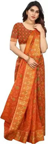 Elegant Cotton Silk Printed Saree with Blouse piece For Women-thumb3