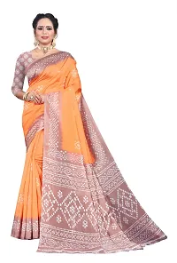 Stylish Multicoloured Art Silk Printed Saree with Blouse piece For Women Pack of 2-thumb1