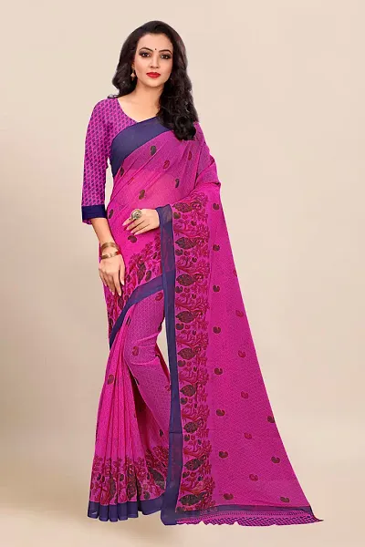 Stylish Polycotton Saree without Blouse piece For Women