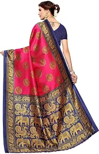 Beautiful Pink Art Silk Printed Saree With Blouse Piece For Women-thumb1