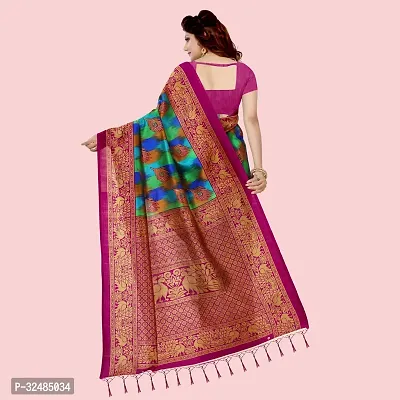 Elegant Art Silk Self Pattern Saree with Blouse piece For Women-thumb3