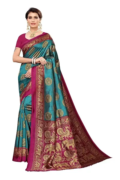 Elegant Art Silk Jacquard Women Saree with Blouse piece